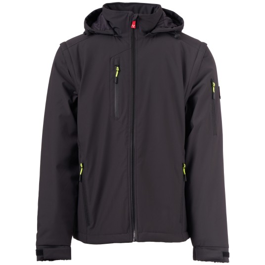 KURTKA SOFTSHELL CREEK 2IN1 LITE PAD - ANTRACYTOWY-CZARNY