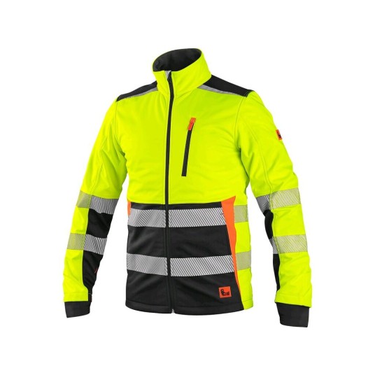 KURTKA SOFTSHELL CXS BENSON OSTRZEGAWCZA - ŻÓŁTO-CZARNY