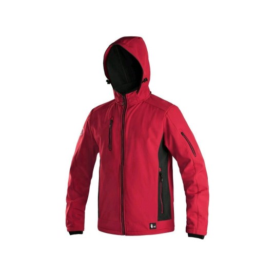 KURTKA SOFTSHELL CXS DURHAM MĘSKA - CZERWONO-CZARNY