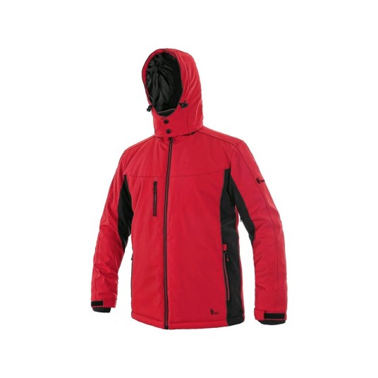 KURTKA SOFTSHELL CXS VEGAS MĘSKA ZIMOWA - CZERWONO-CZARNY