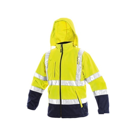 KURTKA SOFTSHELL DERBY MĘSKA OSTRZEGAWCZA - ŻÓŁTY