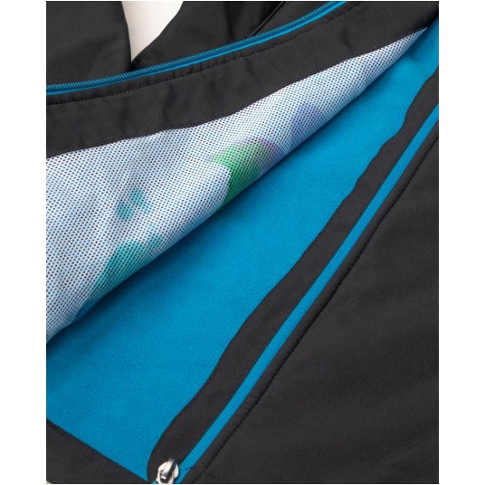 KURTKA SOFTSHELL FLORET DAMSKA - CZARNO-TURKUSOWY