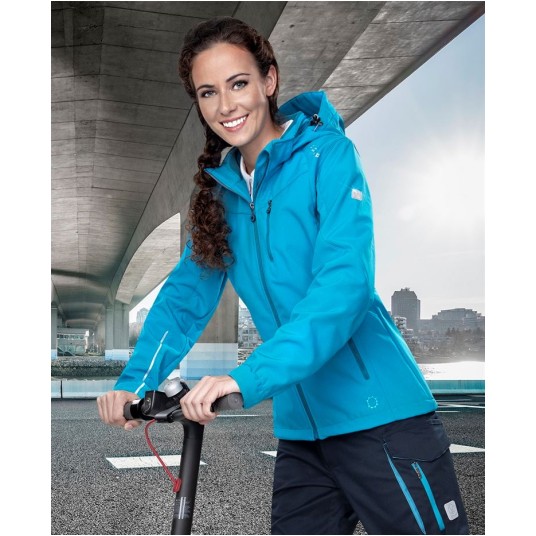 KURTKA SOFTSHELL FLORET DAMSKA - TURKUSOWY