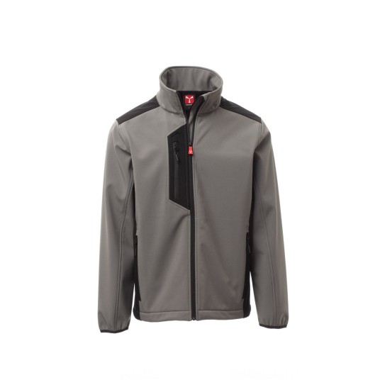 KURTKA SOFTSHELL MĘSKA GALWAY - ZADYMIONY/CZARNY
