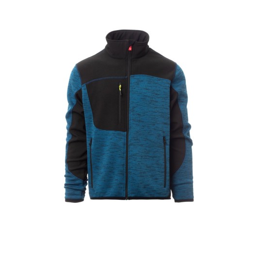 KURTKA SOFTSHELL MĘSKA TRAVEL - NIEBIESKI MELANŻ/CZARNO