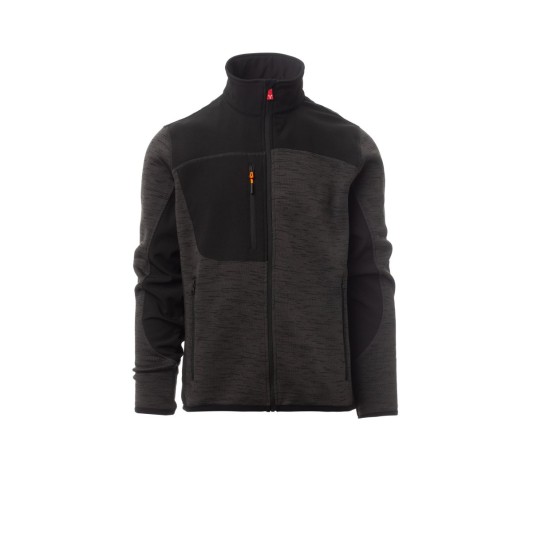 KURTKA SOFTSHELL MĘSKA TRAVEL - SZARY STALOWY MELANŻ/CZARNO