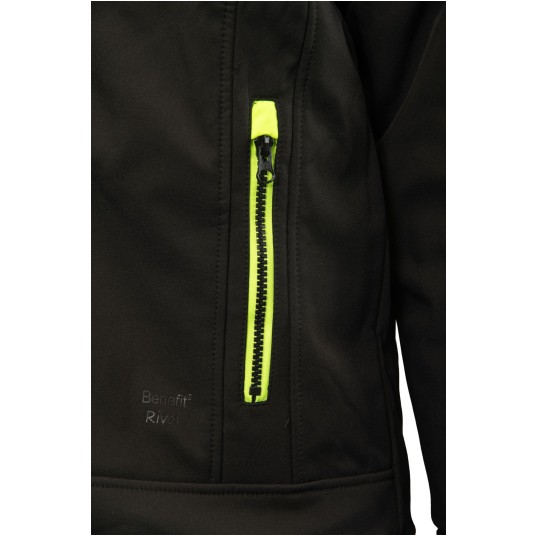 KURTKA SOFTSHELL OCIEPLANA SEVEN KINGS RIVAL - CZARNY-ŻÓŁTY