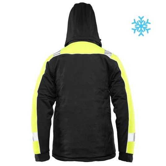 KURTKA SOFTSHELL OCIEPLANA SEVEN KINGS RIVAL - CZARNY-ŻÓŁTY