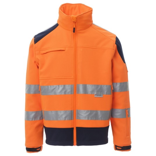 KURTKA SOFTSHELL SCREEN - POMARAŃCZOWY FLUO-GRANATOWY