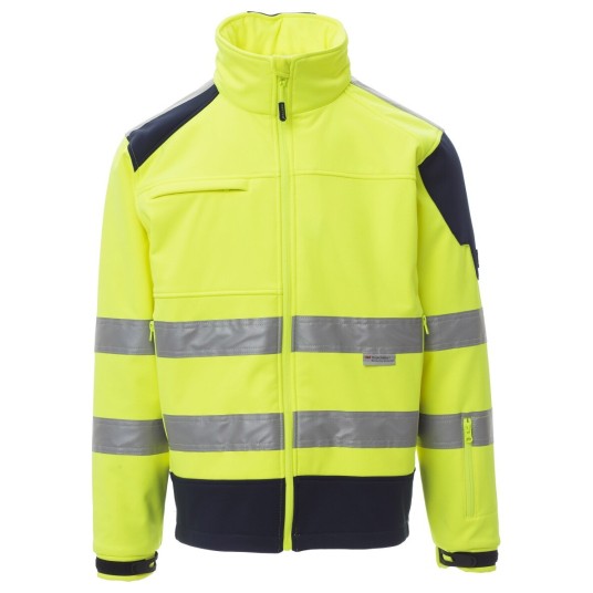 KURTKA SOFTSHELL SCREEN - ŻÓŁTY FLUO-GRANATOWY