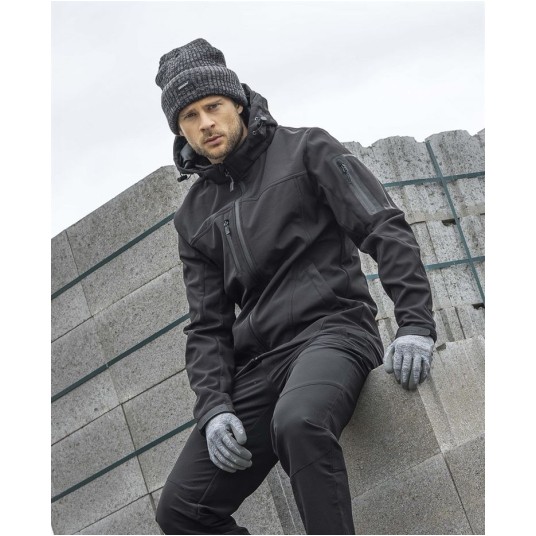 KURTKA SOFTSHELL SPIRIT ZIMOWA - CZARNY