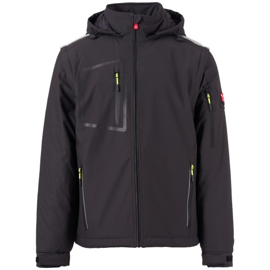 KURTKA SOFTSHELL STREAM 2IN1 LITE PAD - ANTRACYTOWY-CZARNY