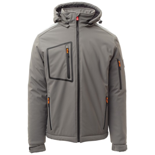 KURTKA SOFTSHELL STREAM PAD - ZADYMIONY-CZARNY