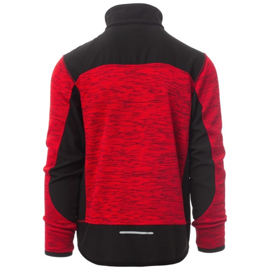 KURTKA SOFTSHELL TRAVEL - CZERWONY MELANŻ-CZARNY