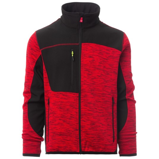 KURTKA SOFTSHELL TRAVEL - CZERWONY MELANŻ-CZARNY