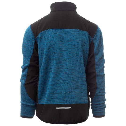 KURTKA SOFTSHELL TRAVEL - NIEBIESKI MELANŻ-CZARNO