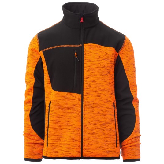 KURTKA SOFTSHELL TRAVEL - POMARAŃCZOWY FLUO-CZARNY