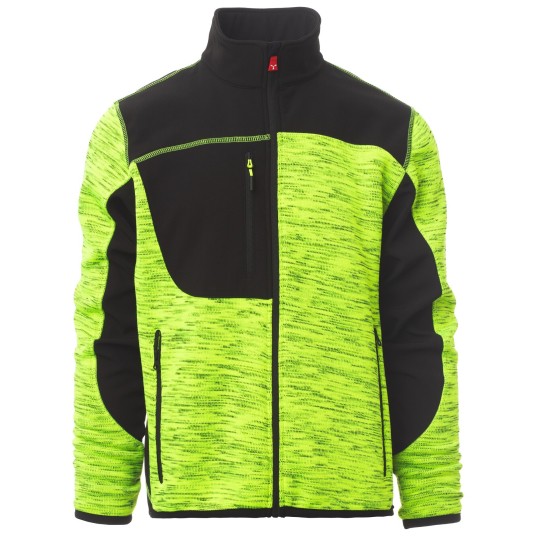 KURTKA SOFTSHELL TRAVEL - ŻÓŁTY FLUO-CZARNY