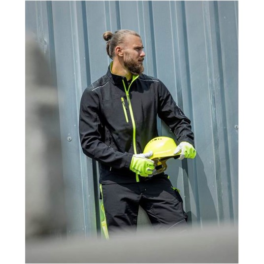 KURTKA SOFTSHELL VISION MĘSKA - CZARNO-ŻÓŁTA