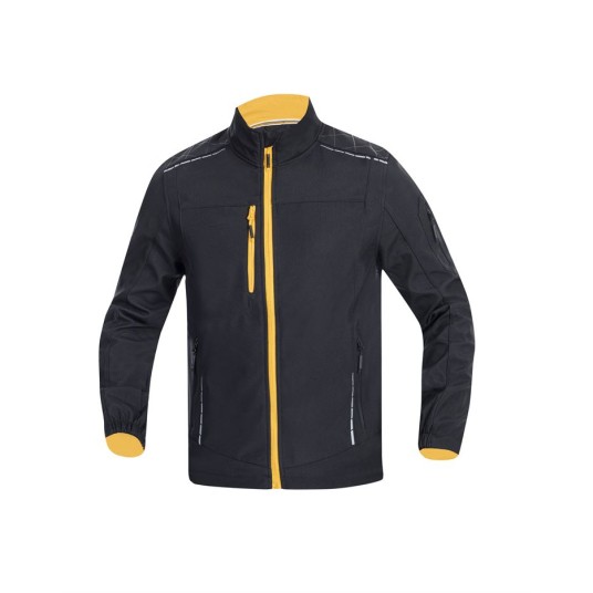 KURTKA SOFTSHELL VISION MĘSKA - CZARNY-POMARAŃCZOWY
