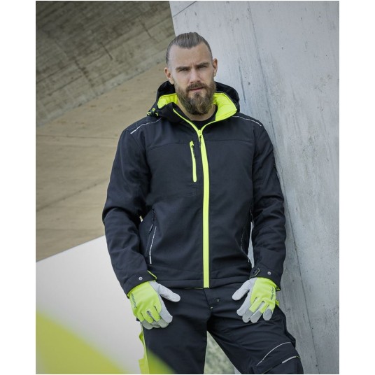 KURTKA SOFTSHELL VISION ZIMOWA - CZARNY-ŻÓŁTY