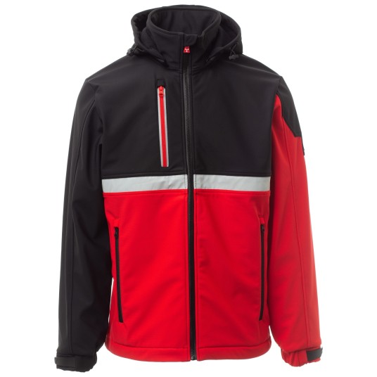 KURTKA SOFTSHELL WISE - CZERWONY-CZARNY