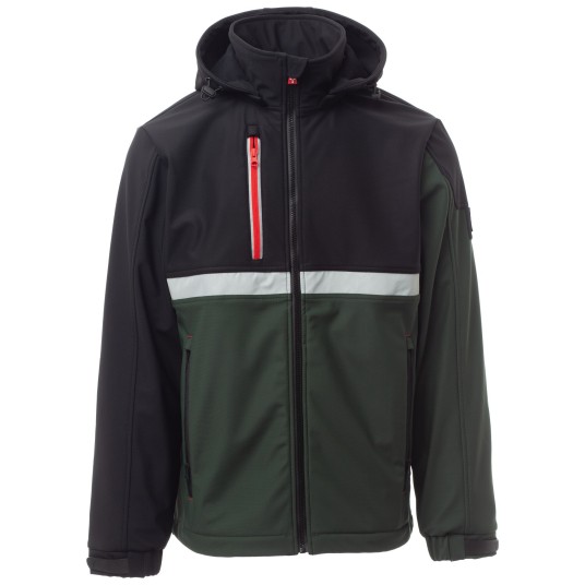 KURTKA SOFTSHELL WISE - LEŚNA ZIELEŃ-CZARNY