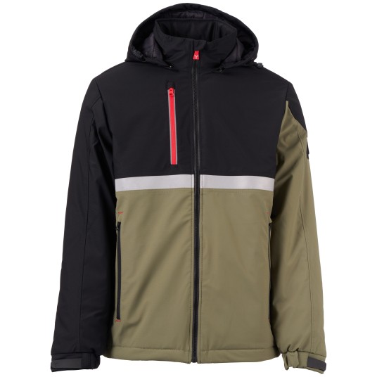 KURTKA SOFTSHELL WISE LITE PAD - ZIELONY WOJSKOWY-CZARNY