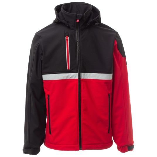 KURTKA SOFTSHELL WISE PAD - CZERWONY-CZARNY