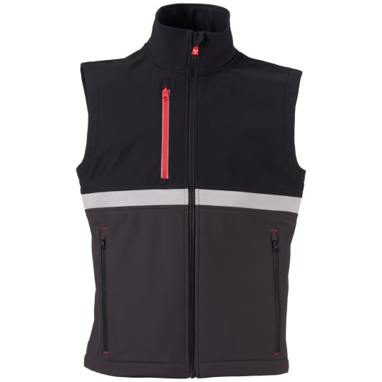 KURTKA SOFTSHELL WISE VEST - ANTRACYTOWY-CZARNY