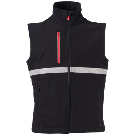KURTKA SOFTSHELL WISE VEST - CZARNY-CZARNY