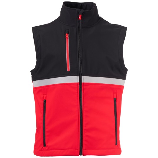KURTKA SOFTSHELL WISE VEST - CZERWONY-CZARNY