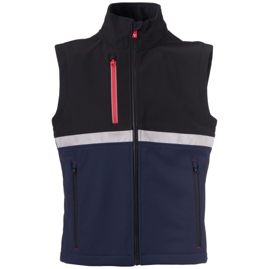 KURTKA SOFTSHELL WISE VEST - GRANATOWY-CZARNY