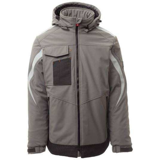 KURTKA SOFTSHELL WONDER PAD - ZADYMIONY-CZARNY