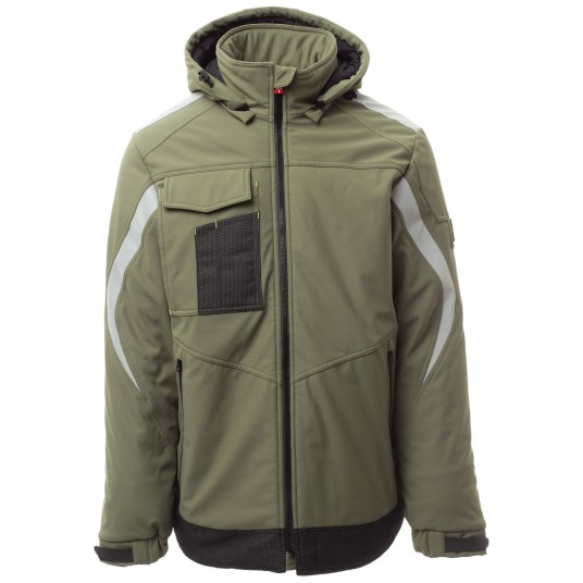 KURTKA SOFTSHELL WONDER PAD - ZIELONY WOJSKOWY-CZARNY