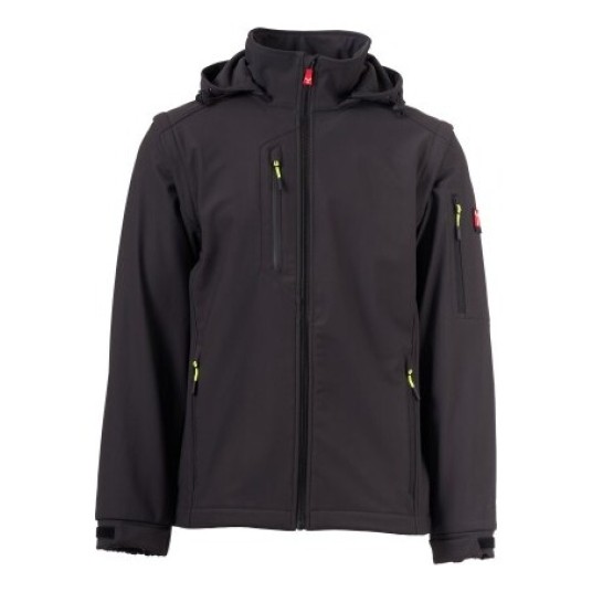 KURTKA SOFTSHELL Z KAPTUREM CREEK 2IN1 - ANTRACYTOWY