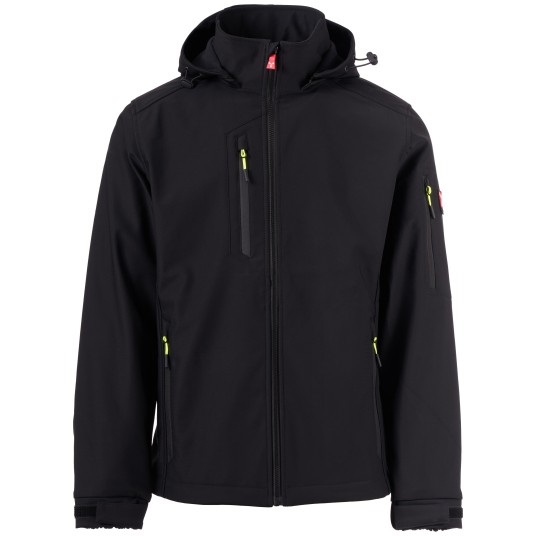 KURTKA SOFTSHELL Z KAPTUREM CREEK L.I.T. - CZARNY