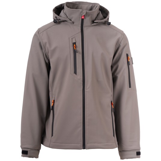 KURTKA SOFTSHELL Z KAPTUREM CREEK - ZADYMIONY