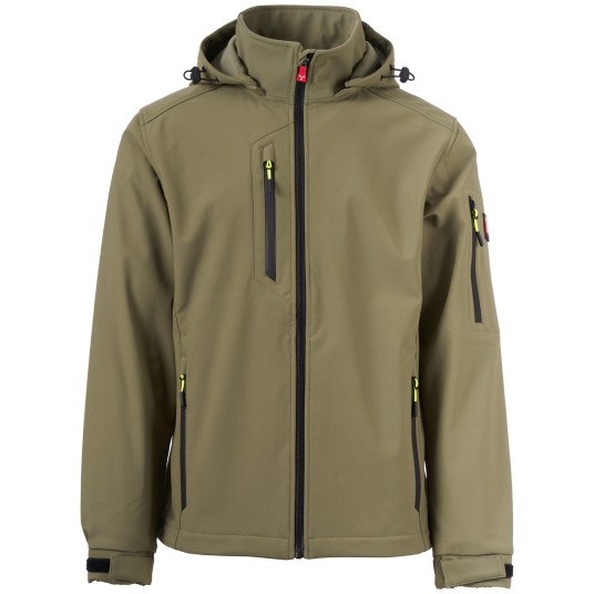 KURTKA SOFTSHELL Z KAPTUREM CREEK - ZIELONY WOJSKOWY