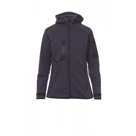 KURTKA SOFTSHELL Z KAPTUREM DAMSKA EXTREME LADY - GRANATOWY/CZARNY