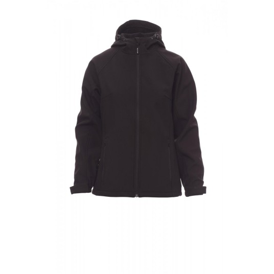 KURTKA SOFTSHELL Z KAPTUREM DAMSKA GALE LADY - CZARNY
