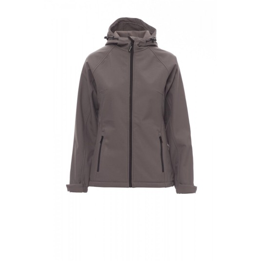 KURTKA SOFTSHELL Z KAPTUREM DAMSKA GALE LADY - SZARY STALOWY