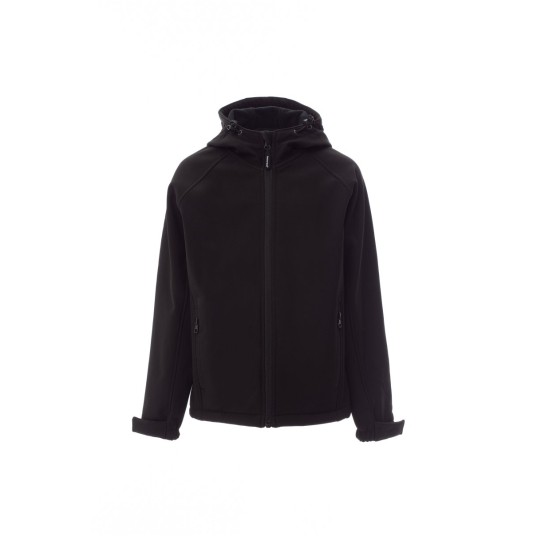 KURTKA SOFTSHELL Z KAPTUREM DZIECIĘCA GALE KIDS - CZARNY