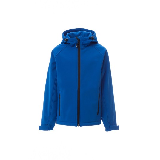 KURTKA SOFTSHELL Z KAPTUREM DZIECIĘCA GALE KIDS - KRÓLEWSKI NIEBIESKI