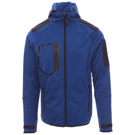 KURTKA SOFTSHELL Z KAPTUREM EXTREME - KRÓLEWSKI NIEBIESKI-CZARNY