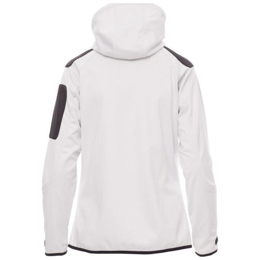 KURTKA SOFTSHELL Z KAPTUREM EXTREME LADY - BIAŁY-CZARNY