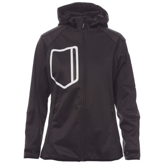 KURTKA SOFTSHELL Z KAPTUREM EXTREME LADY - CZARNY-CZARNY