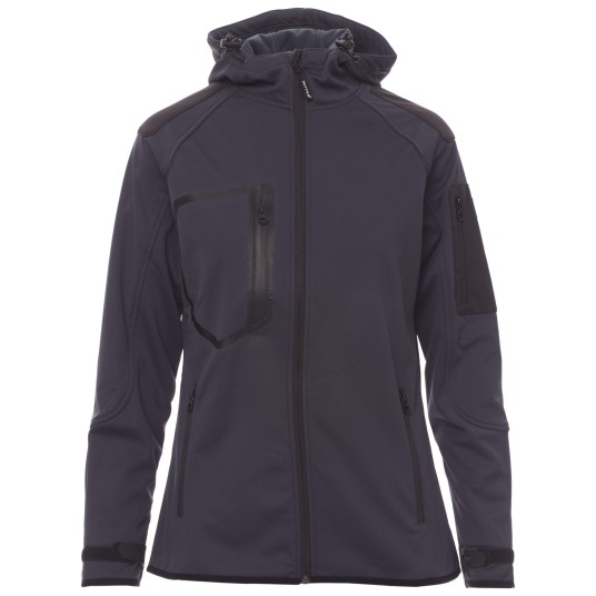 KURTKA SOFTSHELL Z KAPTUREM EXTREME LADY - GRANATOWY-CZARNY