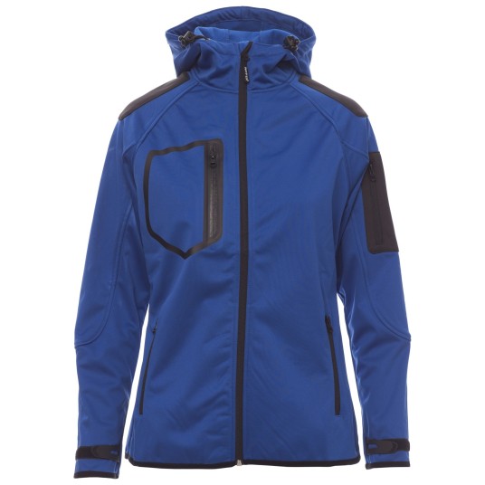 KURTKA SOFTSHELL Z KAPTUREM EXTREME LADY - KRÓLEWSKI NIEBIESKI-CZARNY