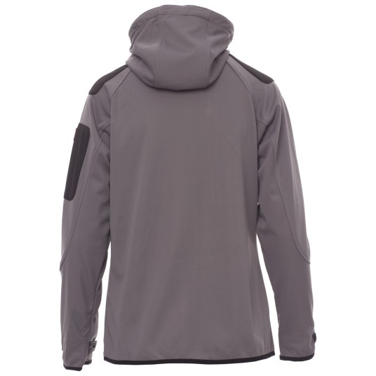 KURTKA SOFTSHELL Z KAPTUREM EXTREME LADY - SZARY STALOWY-CZARNY